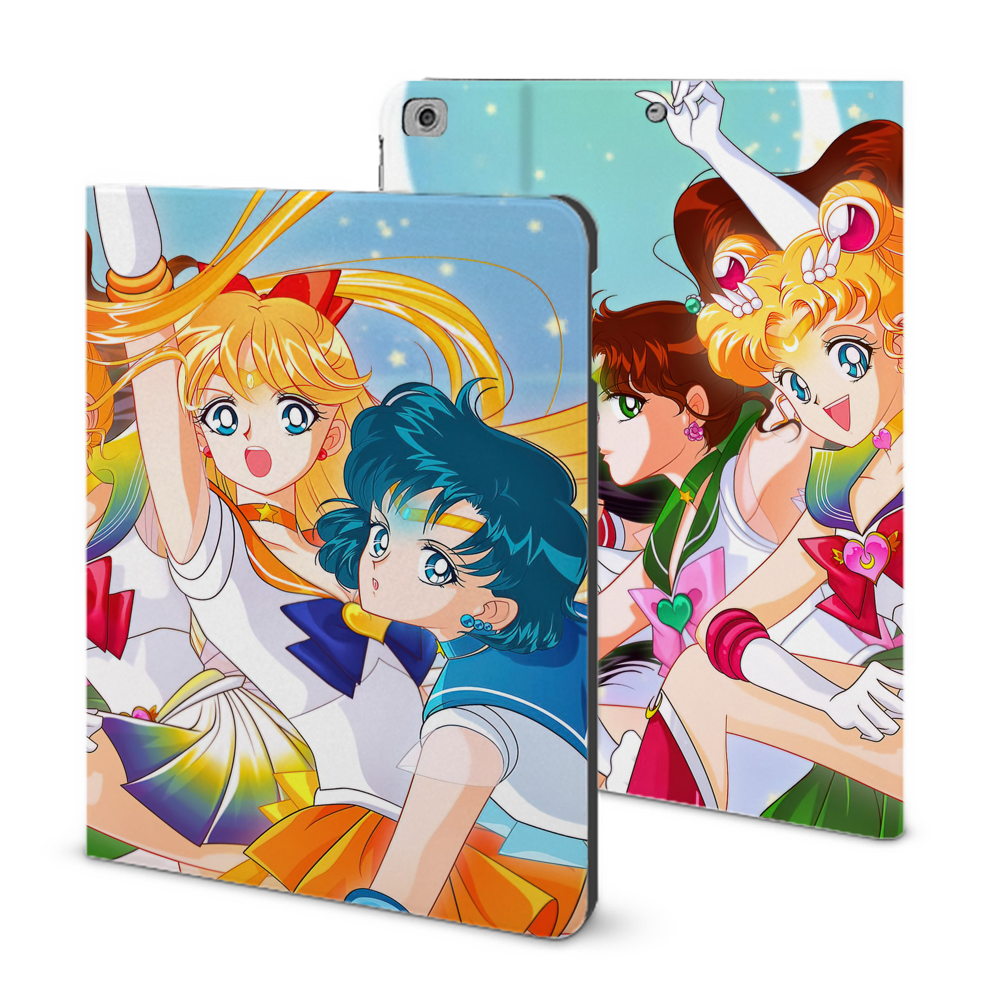 （画像用） 美少女戦士セーラームーン Sailor Moon IPad ケース ブック型 PUレザー TPU 耐衝撃 軽量 薄型 ペン収納なし 全面保護 IPad 各モデル対応